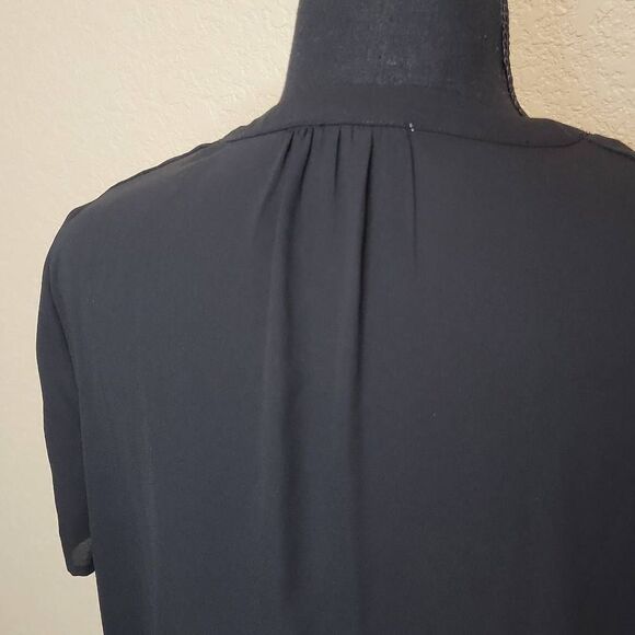 Pleione Short Sleeve V-Neck Layered Sleeve Blouse - Picture 3 of 9